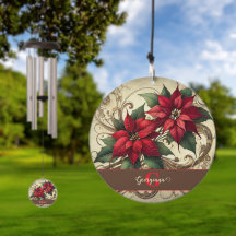 Individuelle Name Art Nouveau Christmas Poinsettia