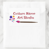 Individuelle Name Art Studio Artist Painter Rechteckiger Aufkleber (Tasche)