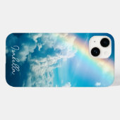 Individuelle Name Ästhetischer Regenbogen und Wolk Case-Mate iPhone Hülle (Rückseite (Horizontal))