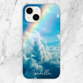 Individuelle Name Ästhetischer Regenbogen und Wolk Case-Mate iPhone 14 Hülle