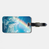 Individuelle Name Ästhetischer Regenbogen und Wolk Gepäckanhänger (Rückseite horizontal)