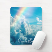 Individuelle Name Ästhetischer Regenbogen und Wolk Mousepad (Mit Mouse)