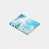 Individuelle Name Ästhetischer Regenbogen und Wolk Post-it Klebezettel (angewinkelt)