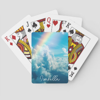 Individuelle Name Ästhetischer Regenbogen und Wolk Spielkarten