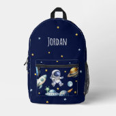 Individuelle Name Astronaut Space Planets zurück z Bedruckter Rucksack (Vorderseite)