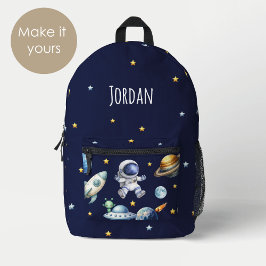 Individuelle Name Astronaut Space Planets zurück z Bedruckter Rucksack