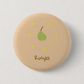 Individuelle Name auf braune Birne gemalt Button (Vorderseite)