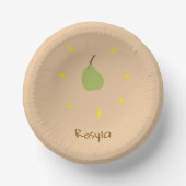 Individuelle Name auf braune Birne gemalt Pappteller (Vorderseite)