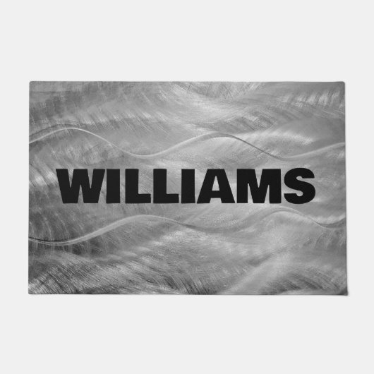 Individuelle Name auf gebürstetem Metall Abstrakt Fußmatte (Vorderseite)