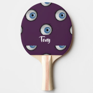 Individuelle Name auf große Augen lila Tischtennis Schläger