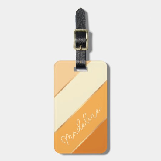 Individuelle Name auf Hübschen Gelbstreifen Gepäckanhänger (Vorderseite vertikal)