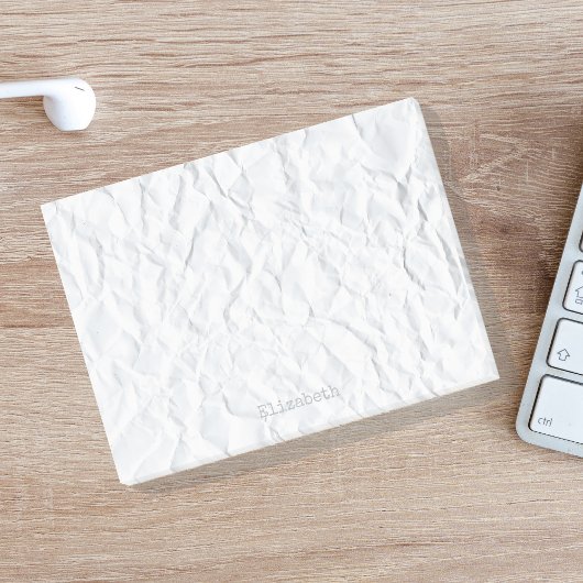 Individuelle Name auf Imitaten Krinklerpapier Post-it Klebezettel