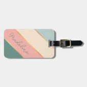 Individuelle Name auf Korallenblüte Minze grüner E Gepäckanhänger (Vorderseite horizontal)