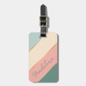 Individuelle Name auf Korallenblüte Minze grüner E Gepäckanhänger (Vorderseite vertikal)