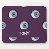 Individuelle Name auf lila Augen Mousepad (Vorne)