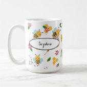 Individuelle Name auf niedlichem Hummelmuster Kaffeetasse (Links)
