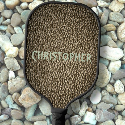 Individuelle Name auf Ölen von Grünleder Pickleball Schläger