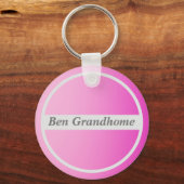 Individuelle Name auf rosa Gradient Schlüsselanhänger (Vorderseite)