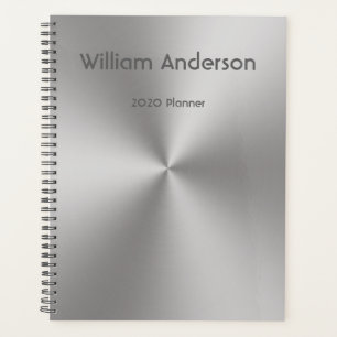 individuelle Name auf Silver Metal Look 2020 Planer