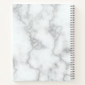 individuelle Name auf weißem Marmoraussehen Notizblock (Rückseite)