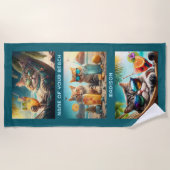 Individuelle Name & Aufenthaltsort Katzen Strandtuch (Vorderseite)