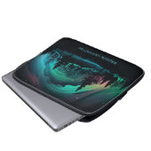 Individuelle Name Aurora Borealis Illustration Laptopschutzhülle (Vorne Knopf)