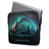 Individuelle Name Aurora Borealis Illustration Laptopschutzhülle (Vorderseite Links)