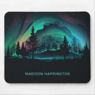 Individuelle Name Aurora Borealis Illustration Mousepad