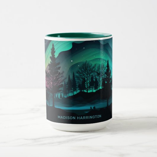 Individuelle Name Aurora Borealis Illustration Tasse (Zentrum)