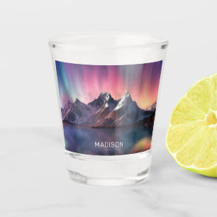Individuelle Name Aurora Borealis Schnapsglas