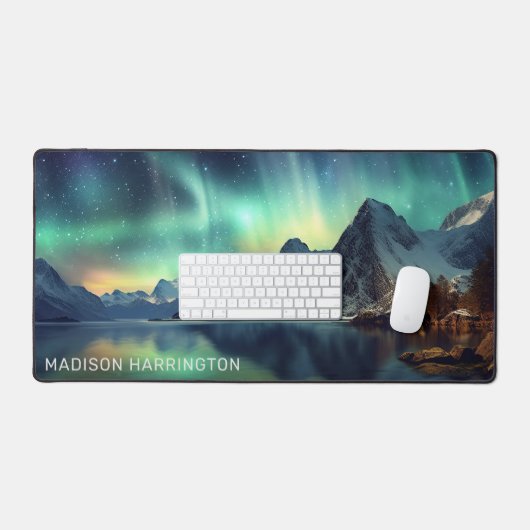Individuelle Name Aurora Borealis Schreibtischunterlage (Tastatur & Maus)