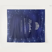 Individuelle Name aus blauem Glitzer aus Quinceane Wandteppich (Vorderseite (Horizontal))