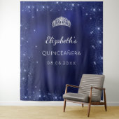 Individuelle Name aus blauem Glitzer aus Quinceane Wandteppich (Beispiel)