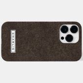 Individuelle Name aus dunkelbraunem Leder Case-Mate iPhone Hülle (Rückseite (Horizontal))