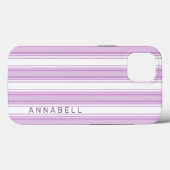 individuelle Name aus lila und weißen Streifen Case-Mate iPhone Hülle (Rückseite (Horizontal))