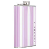 individuelle Name aus lila und weißen Streifen Flachmann (Rechts)