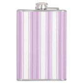 individuelle Name aus lila und weißen Streifen Flachmann (Rückseite)