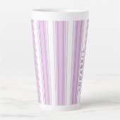 individuelle Name aus lila und weißen Streifen Milchtasse (Vorderseite)