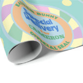 Individuelle Name aus Osterhasen Aquamarin & gelb Geschenkpapier (Rolleneckpunkt)