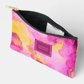 Individuelle Name aus rosa und gelbem Marmor Zubehörtasche (Offen)