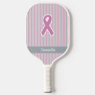 Individuelle Name aus rosa und silberfarbenen Stre Pickleball Schläger
