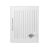 Individuelle Name aus schwarz und weiß Wildblume Notizblock (Rotiert)