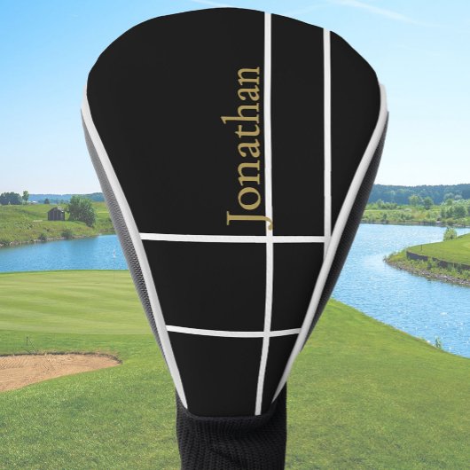 Individuelle Name aus schwarzem Gold Golf Headcover