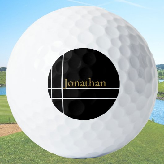 Individuelle Name aus schwarzem Gold Golfball