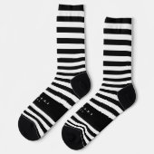 Individuelle Name aus schwarzem und weißem Streife Socken (Linkes Detail)