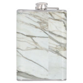 Individuelle Name aus weißem Marmor Flachmann (Rückseite)