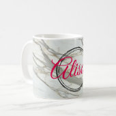 Individuelle Name aus weißem Marmor Kaffeetasse (Vorderseite Links)