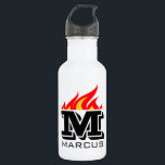 Individuelle Name-Ausgangstext für Monogramm Edelstahlflasche<br><div class="desc">Individuelle Name erste Monogramm Flamme aus Edelstahl-Wasserflasche. Handlich für Sport, Arbeit, Wandern und vieles mehr. Sportliche Geschenkidee zum Geburtstag für Trainer, Spieler, Teamkollegen und Sportfans. Fett Typografisches Vorlagendesign. Erstellen Sie Ihre eigene mit Monogramm Sportgetränkflasche. Geeignet für Männer, Frauen und Kinder / Kinder. Coole Geburtstagsgeschenke für Feuerwehrmann, Papa, Sohn, Enkel, Vater,...</div>