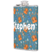 Individuelle Name Außengetriebemuster Vinyl Flachmann (Links)