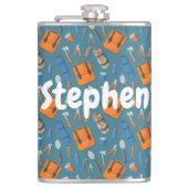 Individuelle Name Außengetriebemuster Vinyl Flachmann (Vorderseite)